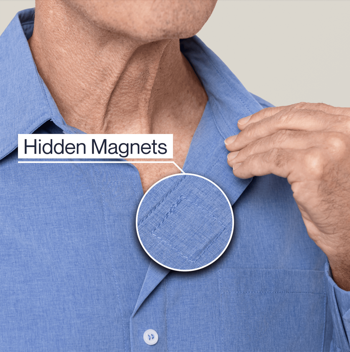 Everyday Magnetic Button - Down for Men | Tailored - Fit Joe & Bella - AskSAMIE: Answers for Accessibility