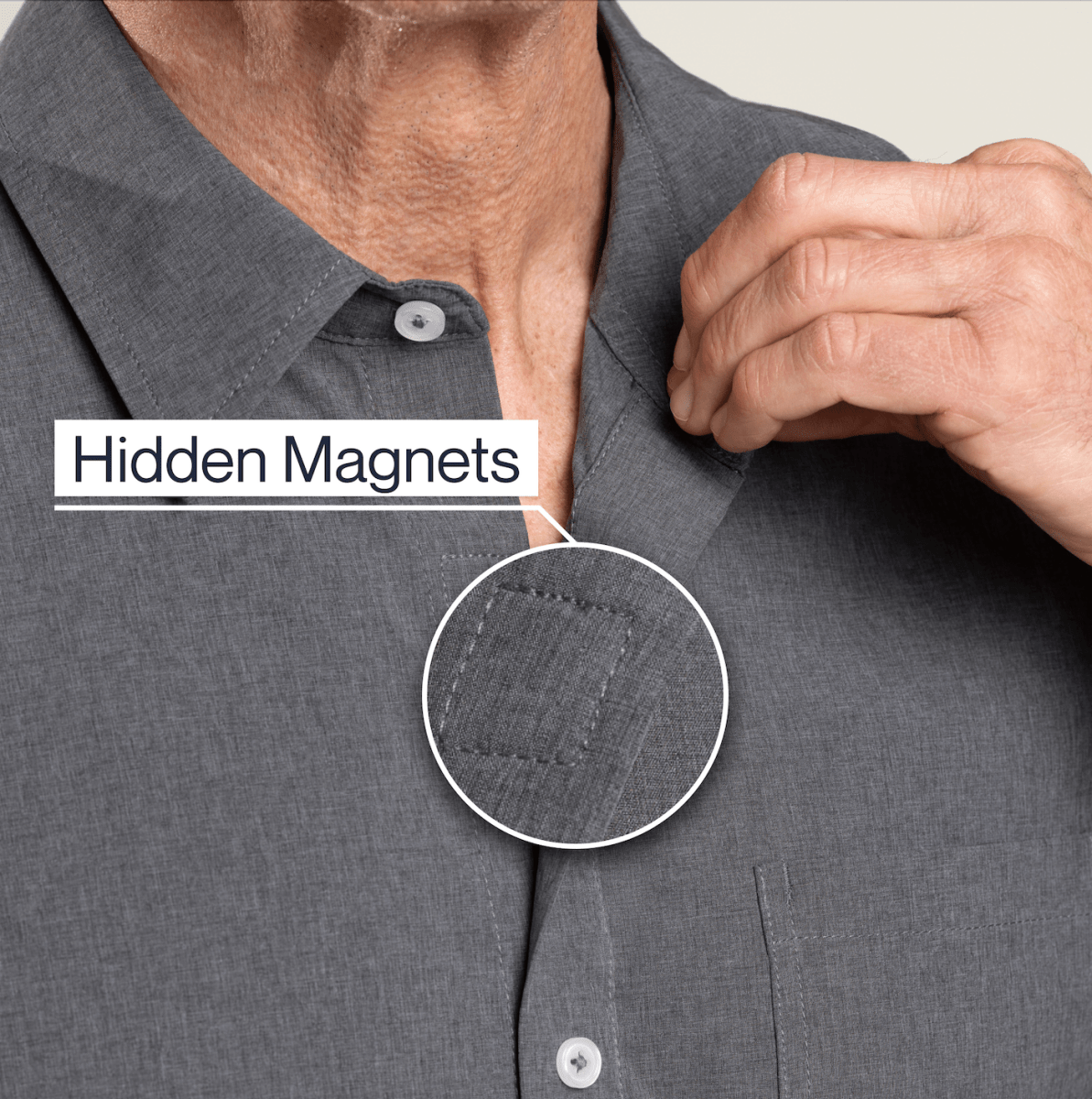 Everyday Magnetic Button - Down for Men | Tailored - Fit Joe & Bella - AskSAMIE: Answers for Accessibility