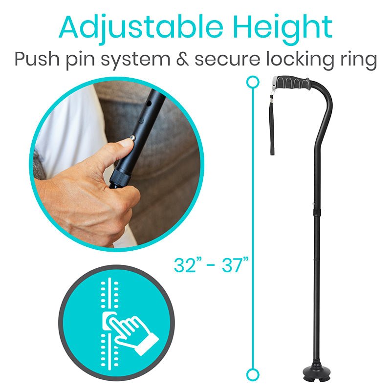 Folding Offset Swivel Cane Vive Health - AskSAMIE: Answers for Accessibility