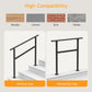 Outdoor step hand rail fits wood, cement, brick, and marble steps and can be installed angled along the steps or level on a landing.