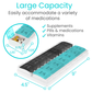 Weekly AM/PM Push Button Pill Planner
dimensions from AskSAMIE