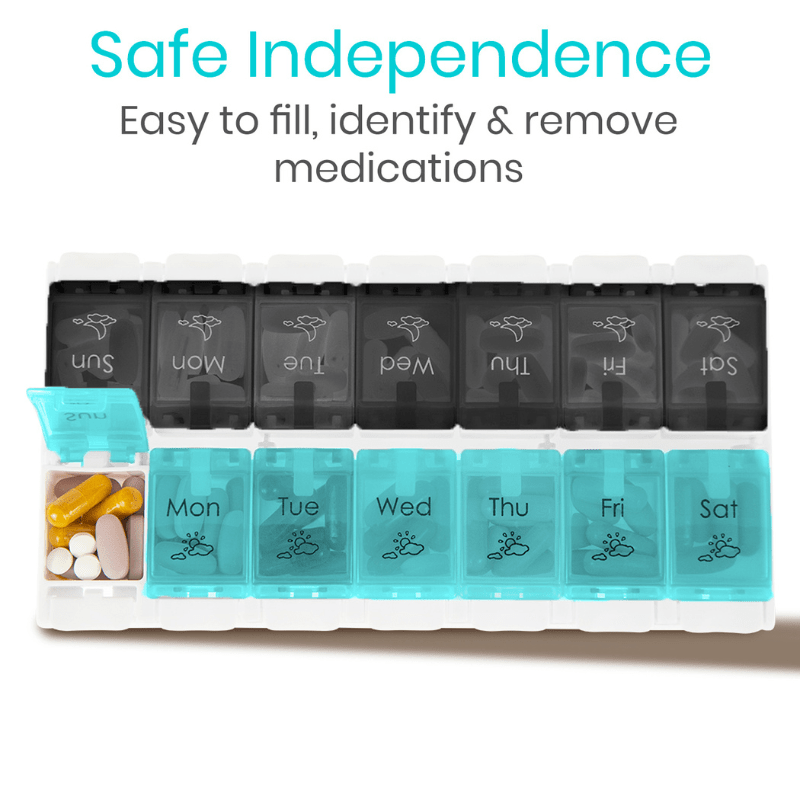 Weekly AM/PM Push Button Pill Planner
from AskSAMIE