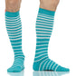 Compression Socks for Lymphedema and Swelling | Falling Stripe Turquoise & Teal