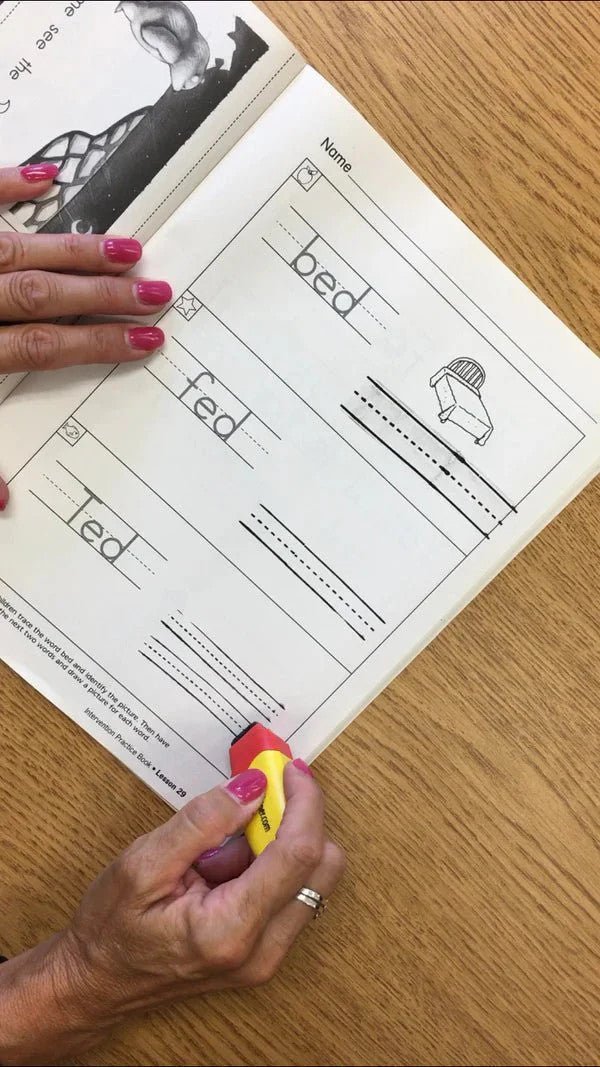 LegiLiner Self - Inking Teacher Stamp - 1/2 - inch Dashed Handwriting Line LegiLiner - AskSAMIE: Answers for Accessibility