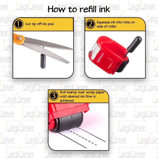 LegiLiner Self-Inking Teacher Stamp-3/4-inch Dashed Handwriting Lines Roller Stamp | at AskSAMIE