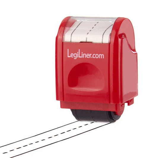 LegiLiner Self - Inking Teacher Stamp - 3/4 - inch Dashed Handwriting Lines Roller Stamp LegiLiner - AskSAMIE: Answers for Accessibility