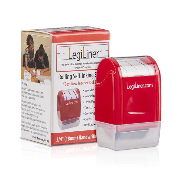 LegiLiner Self-Inking Teacher Stamp-3/4-inch Dashed Handwriting Lines Roller Stamp | at AskSAMIE