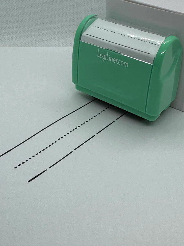LegiLiner "Spaces" Self - Inking Teacher Stamp - 1-inch Dashed Spaced Handwriting Lines Roller Stamp LegiLiner from AskSAMIE