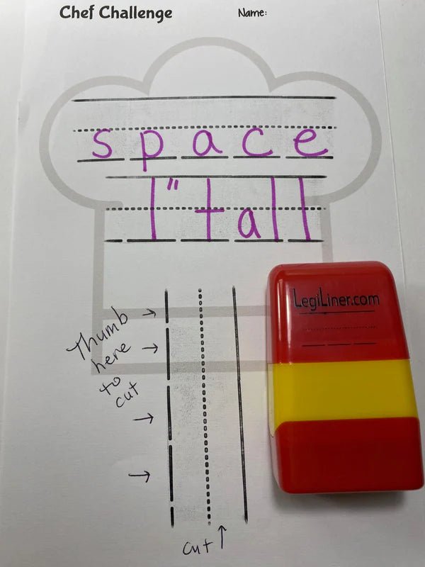 LegiLiner "Spaces" Self - Inking Teacher Stamp - 1-inch Dashed Spaced Handwriting Lines Roller Stamp LegiLiner from AskSAMIE