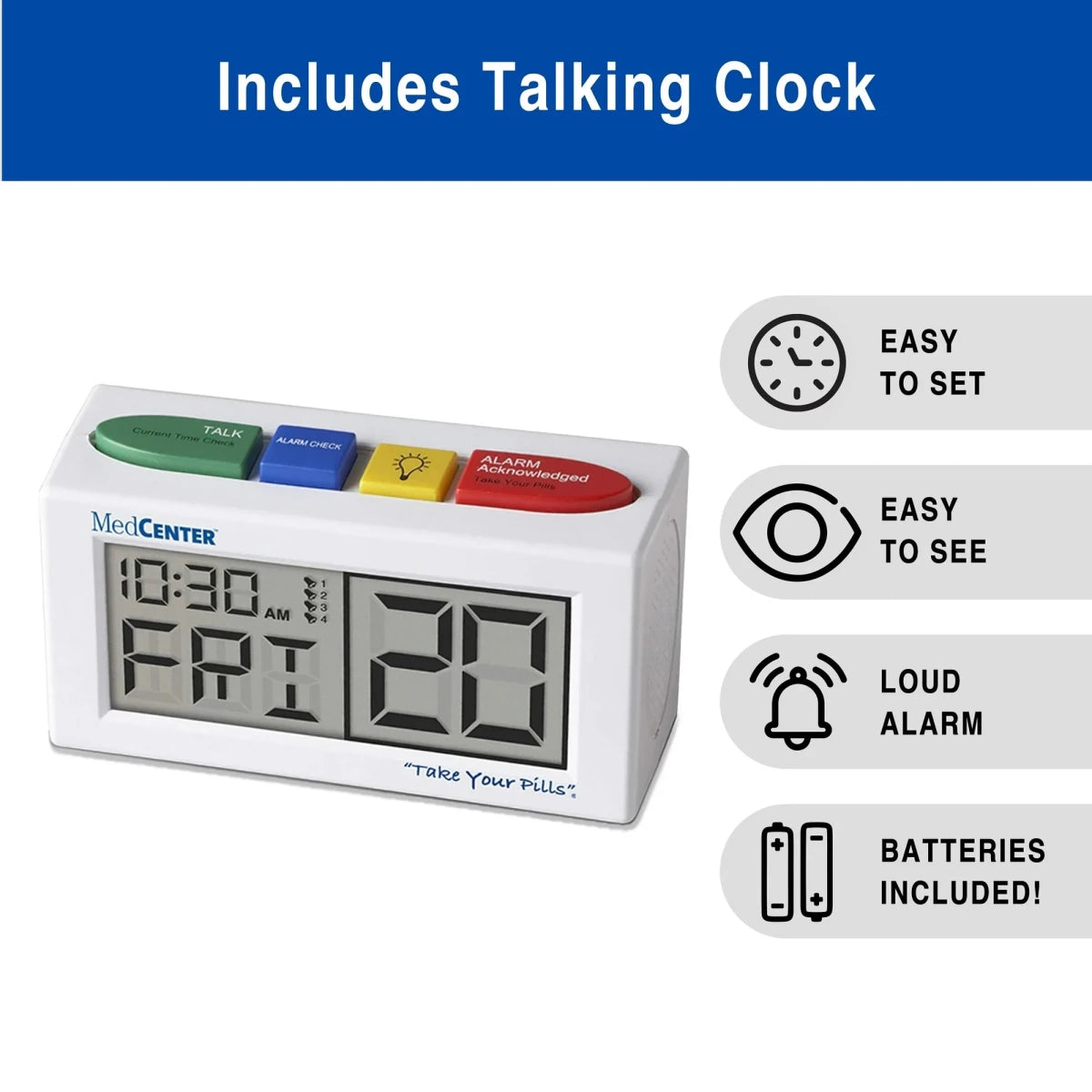 Monthly Pill Organizer with Alarms Med Center Systems - AskSAMIE: Answers for Accessibility