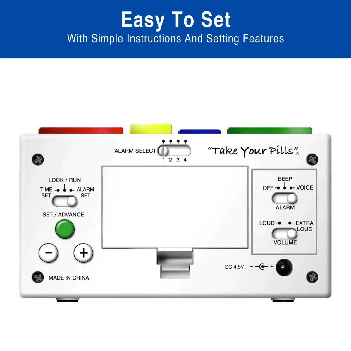 Monthly Pill Organizer with Alarms Med Center Systems - AskSAMIE: Answers for Accessibility