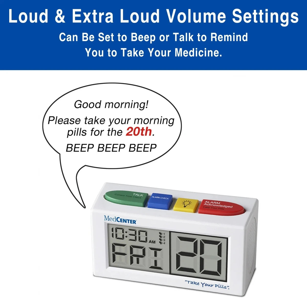 Monthly Pill Organizer with Alarms Med Center Systems - AskSAMIE: Answers for Accessibility