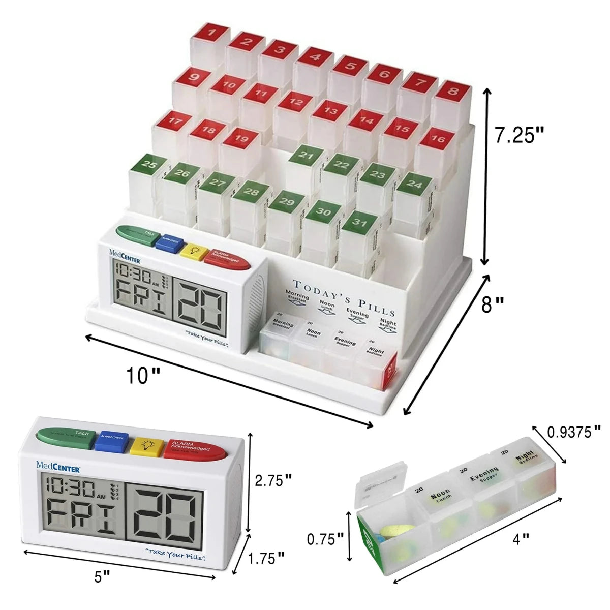 Monthly Pill Organizer with Alarms Med Center Systems - AskSAMIE: Answers for Accessibility