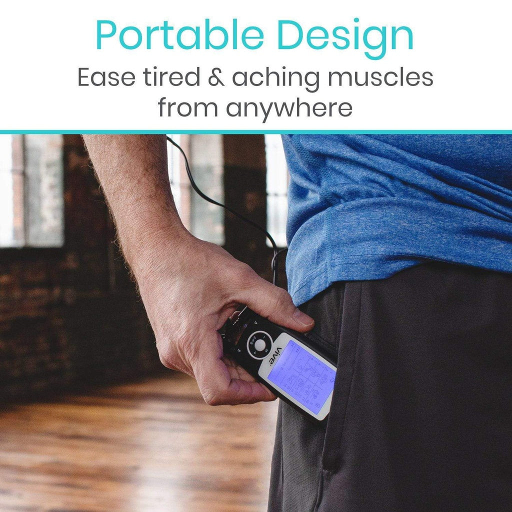 person with TENS unit placing in pocket from AskSAMIE