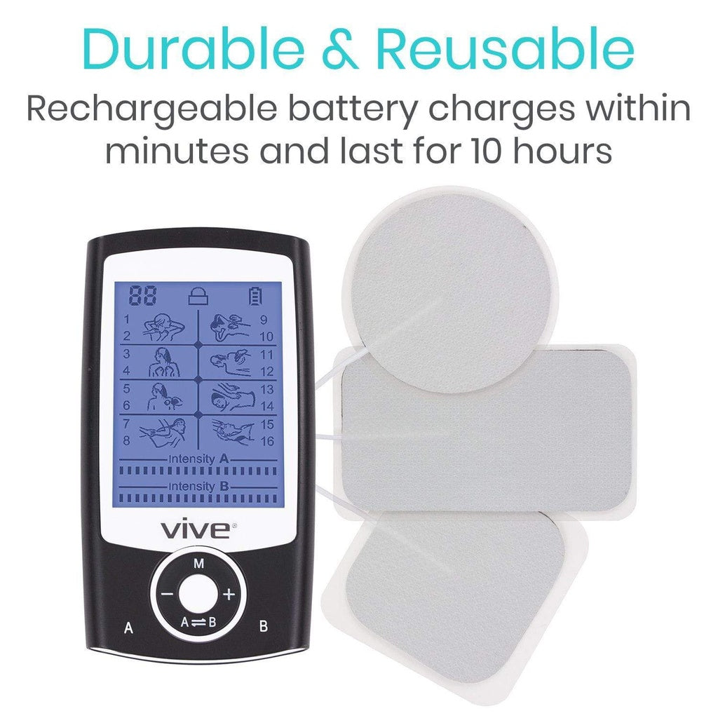 8 Mode TENS Unit description as rechargeable within minutes