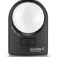 ocularX M1 3.5x round lighted hand magnifier with a 58 mm lens for small print, pill bottles, and crafts.