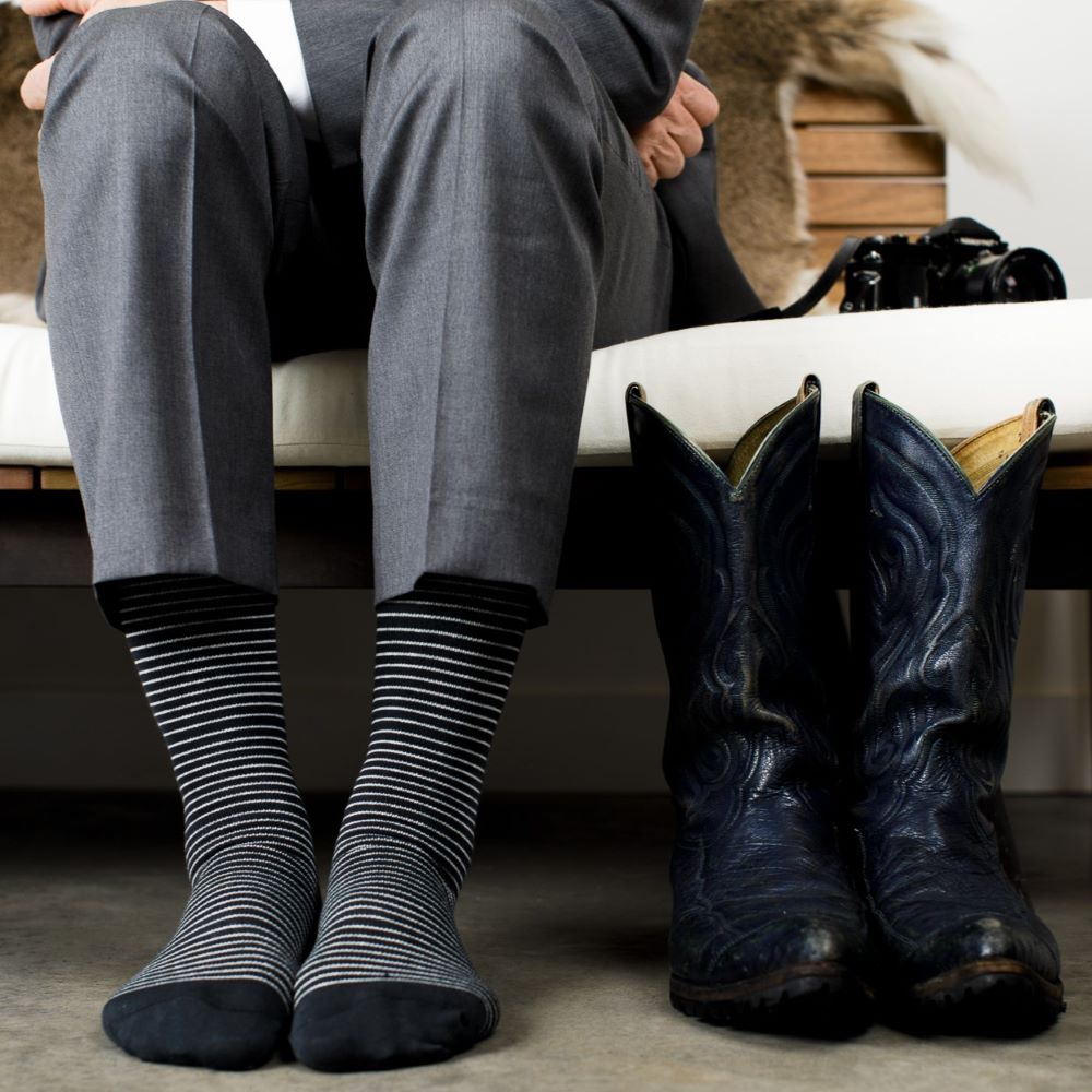 Pinstripe (Cotton Compression Socks) VIM & VIGR - AskSAMIE: Answers for Accessibility
