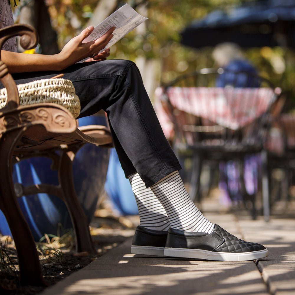 Pinstripe (Cotton Compression Socks) VIM & VIGR - AskSAMIE: Answers for Accessibility
