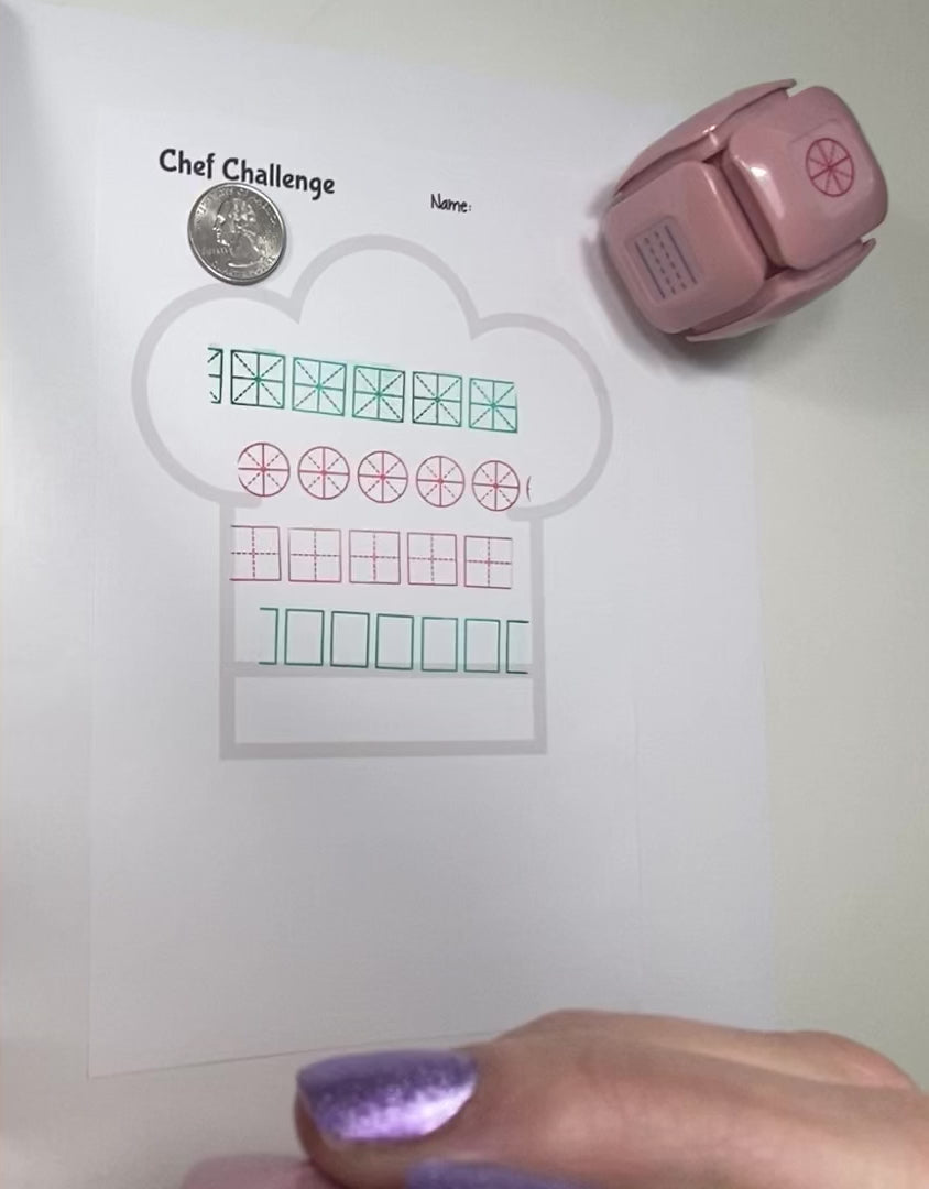 LegiLiner LegiCube Self-Inking Teacher Stamp - Math and Handwriting Lines Multi-Roller Stamp instruction video from AskSAMIE
