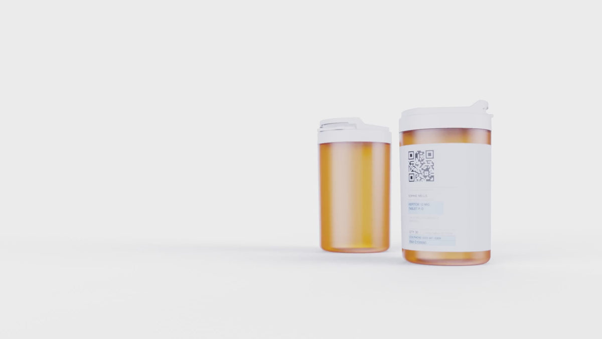 Video demonstration of the SnapSlide easy open pill bottle being opened and closed with one hand by pressing the tab, sliding it open, and snapping it shut, with no twisting needed for arthritis or weak hands.