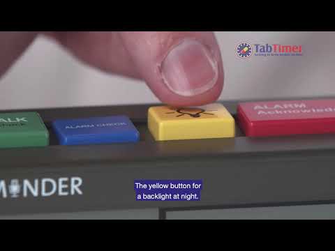 Video demonstrating the MedCenter talking medicine alarm clock, showing its up to four daily spoken reminders and large high-contrast display for seniors and people with low vision