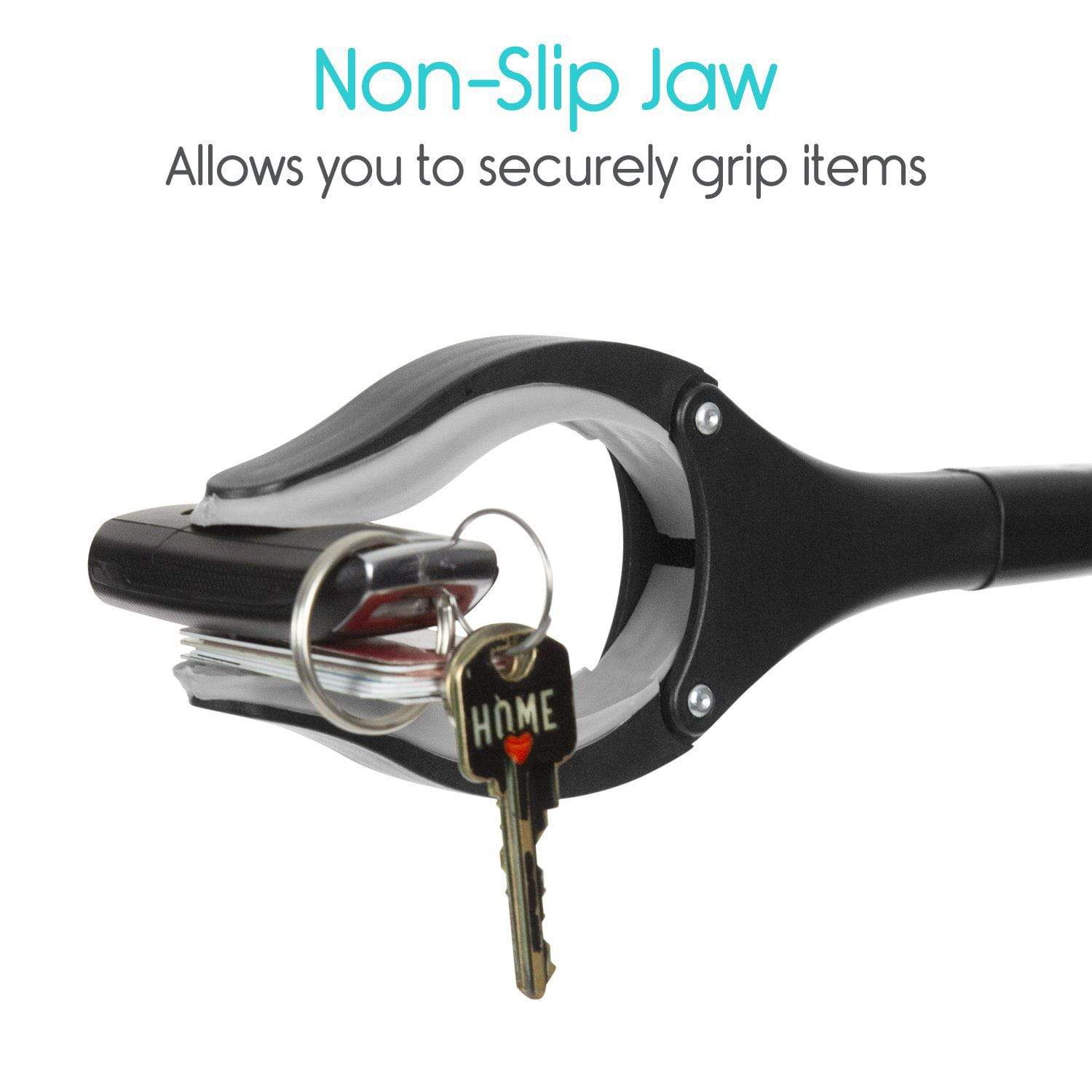Foldable Reacher/Grabber Tool for Seniors picture of reacher claw grabbing keys from AskSAMIE
