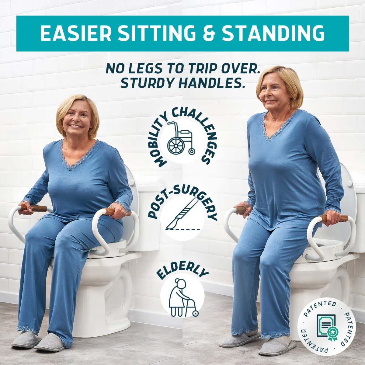 Raised Toilet Seat with Handles – Soft-Close, 3-Inch Riser for Seniors Lunderg - AskSAMIE: Answers for Accessibility