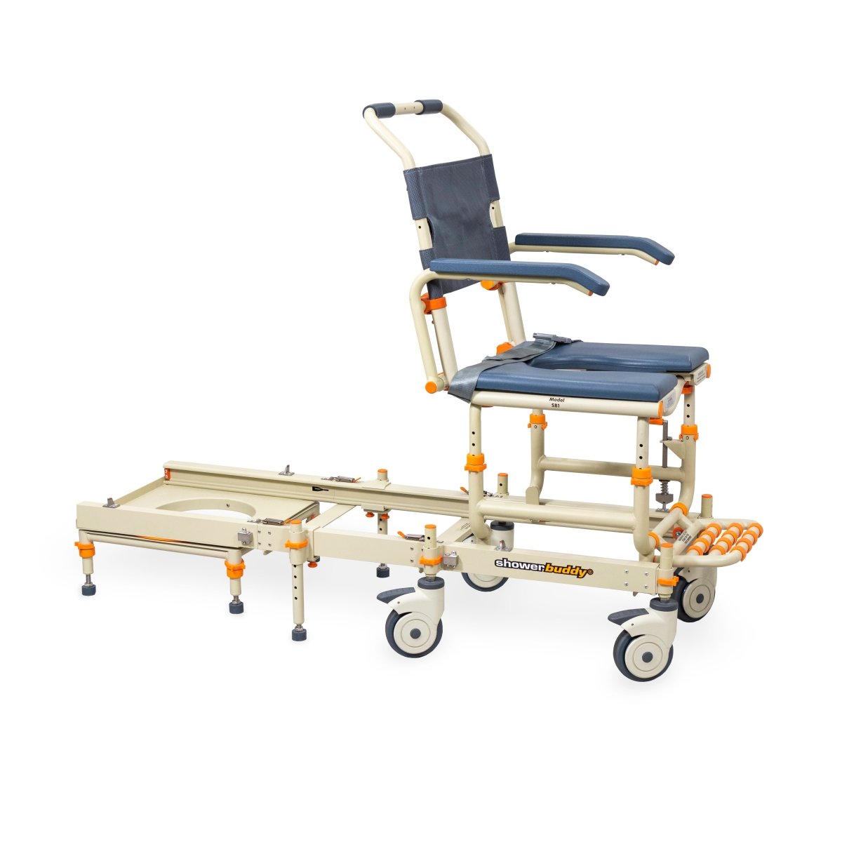 Rolling Shower Chair for Standard Showers | Gets over the threshold SolutionBased - AskSAMIE: Answers for Accessibility