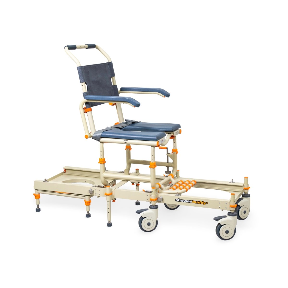 Rolling Shower Chair for Standard Showers | Gets over the threshold SolutionBased - AskSAMIE: Answers for Accessibility