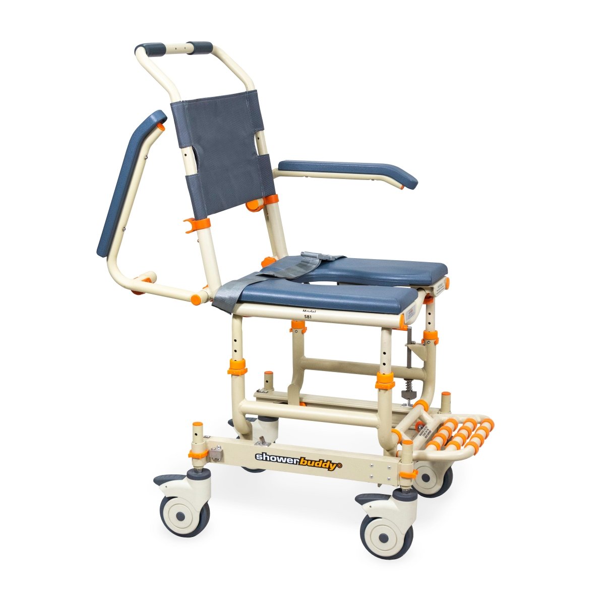 Rolling Shower Chair for Standard Showers | Gets over the threshold SolutionBased - AskSAMIE: Answers for Accessibility