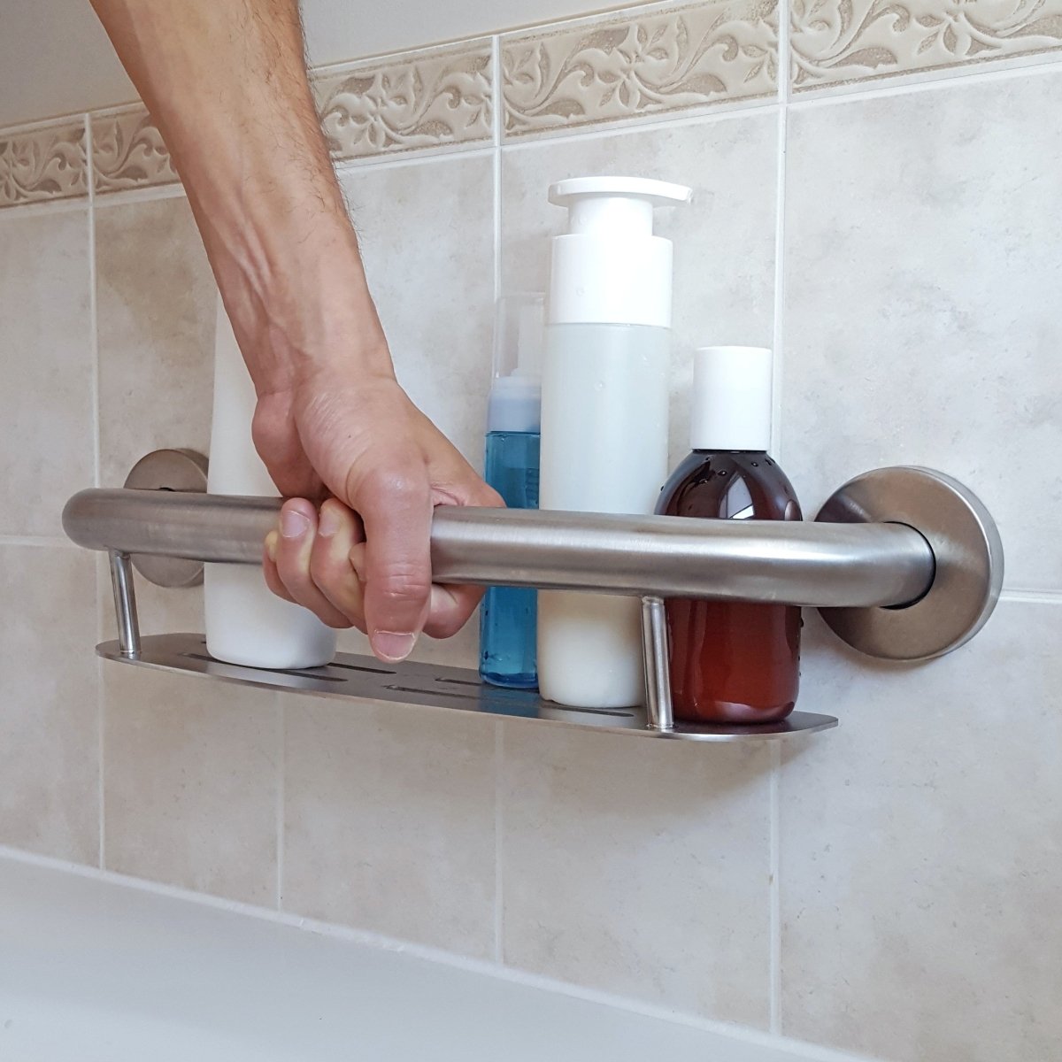 Shampoo Shelf Grab Bar Health Craft - AskSAMIE: Answers for Accessibility