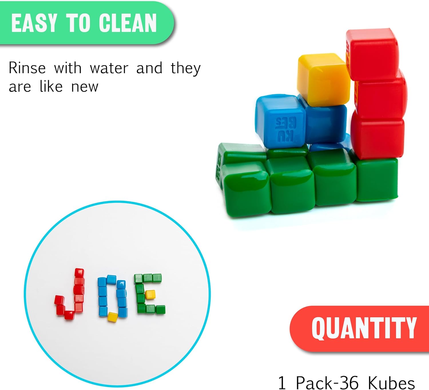 Mini Stacking Cubes easy to clean by rinsing in water from AskSAMIE