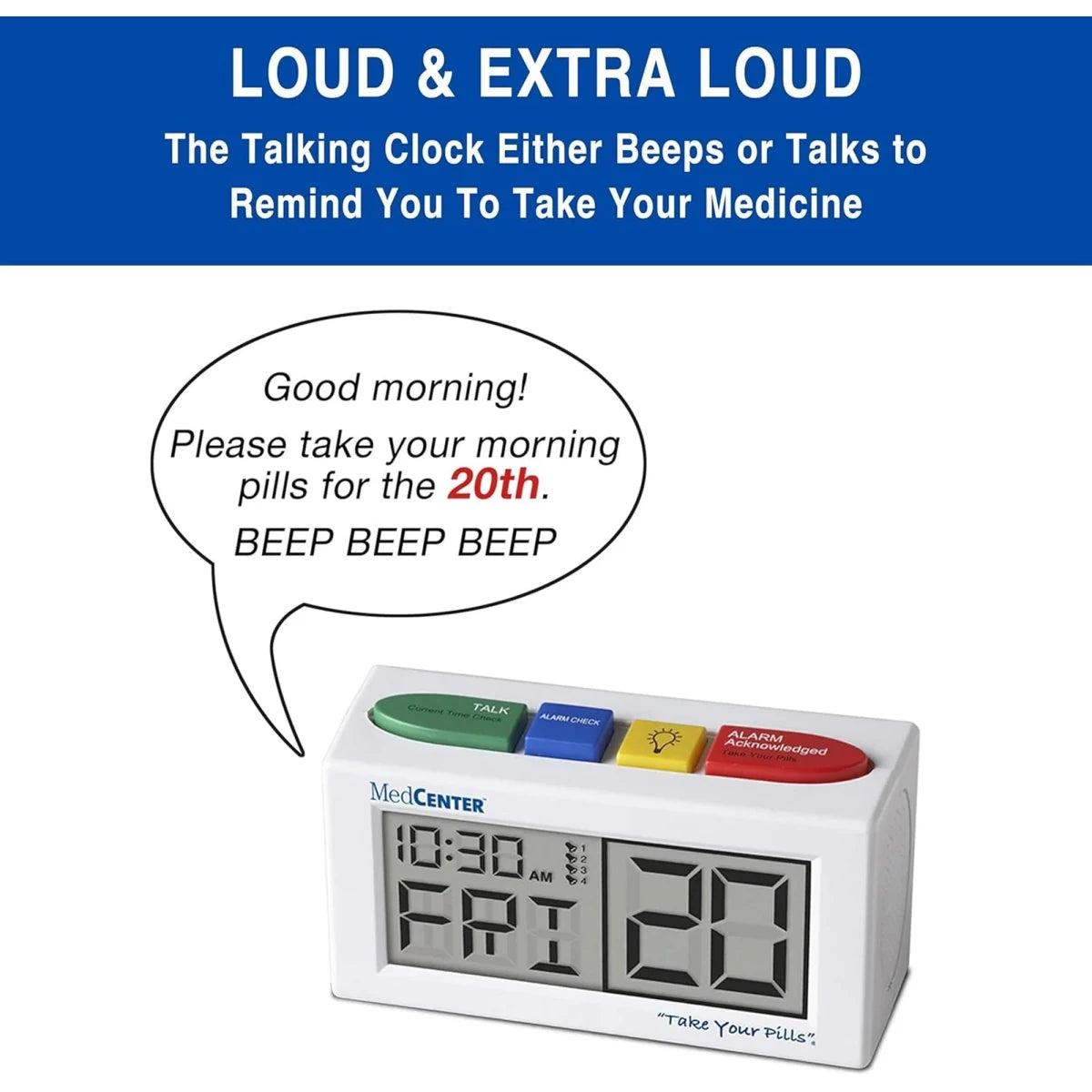 Talking Medicine Alarm Clock MedCenter Systems - AskSAMIE: Answers for Accessibility
