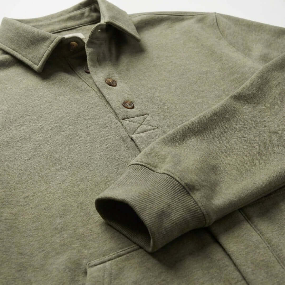 The Adaptive Magnetic Front Sweatshirt in Heathered Olive MagnaReady - AskSAMIE: Answers for Accessibility