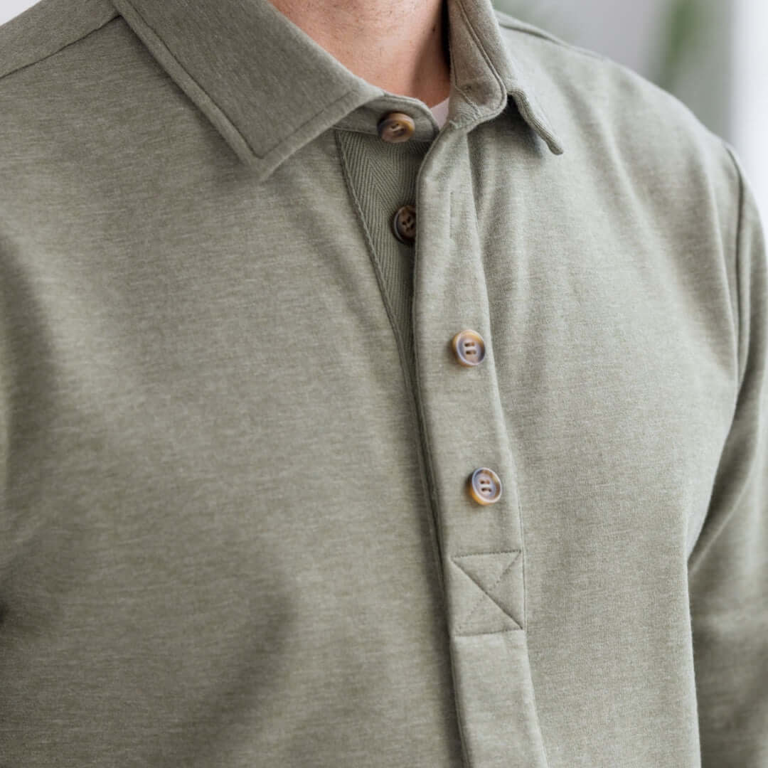 The Adaptive Magnetic Front Sweatshirt in Heathered Olive MagnaReady - AskSAMIE: Answers for Accessibility