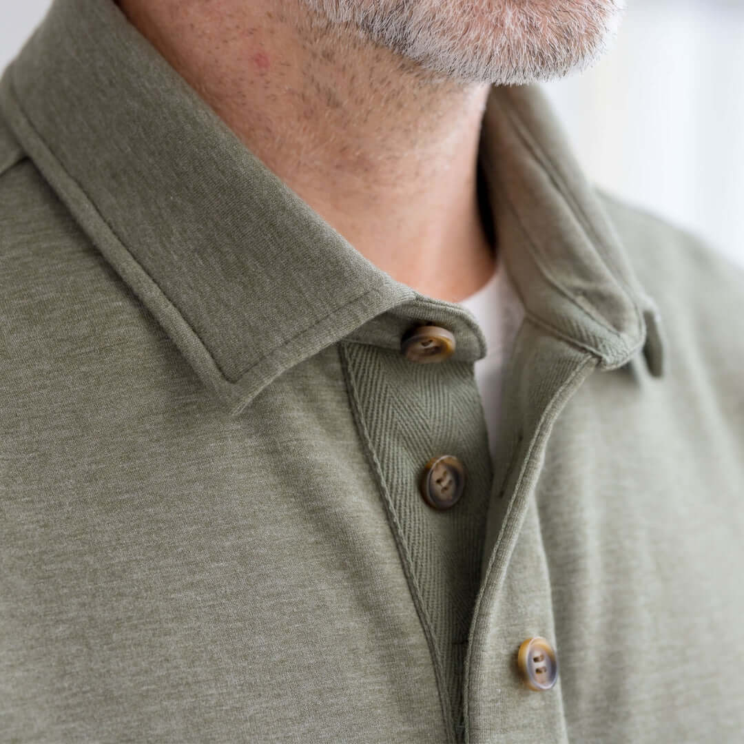 The Adaptive Magnetic Front Sweatshirt in Heathered Olive MagnaReady - AskSAMIE: Answers for Accessibility
