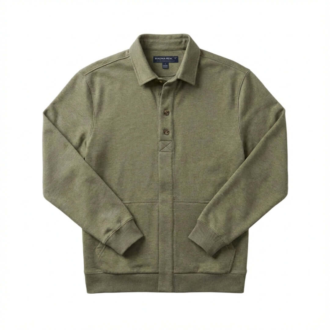 The Adaptive Magnetic Front Sweatshirt in Heathered Olive MagnaReady - AskSAMIE: Answers for Accessibility