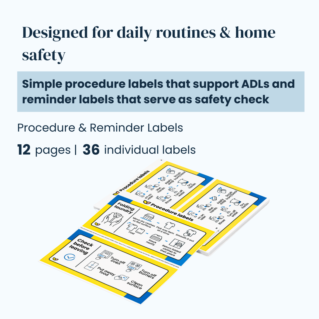 The Familiar Space Home and Routine Labels | Memory Support and Visual Support Aegeliss - AskSAMIE: Answers for Accessibility