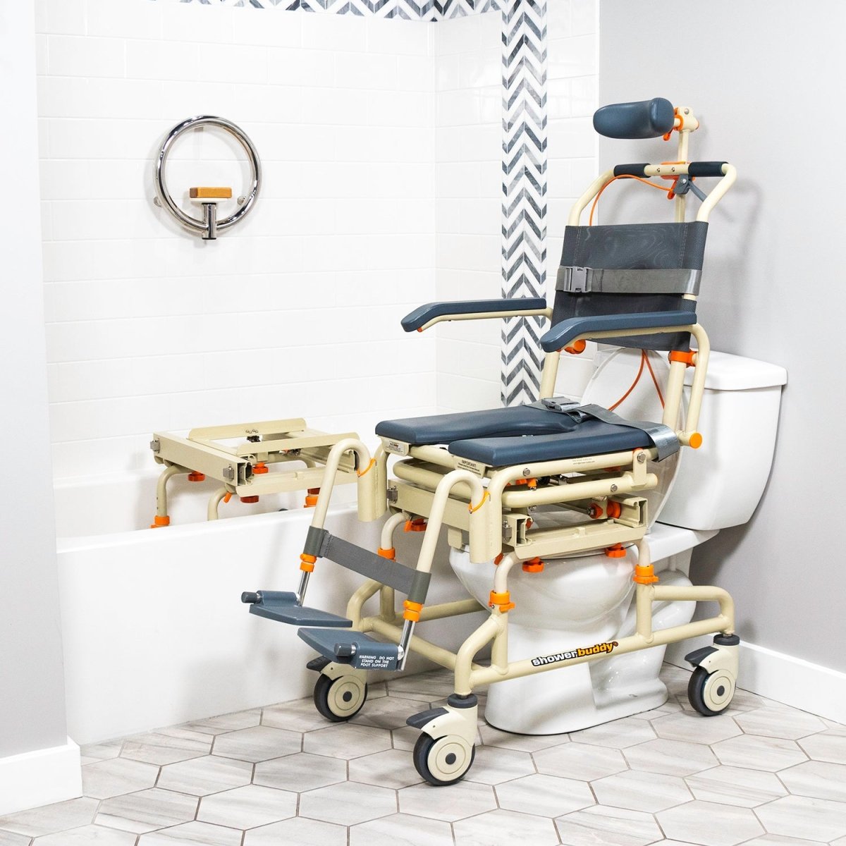 Tub Buddy Shower Chair Over the Bath with Tilt SolutionBased - AskSAMIE: Answers for Accessibility