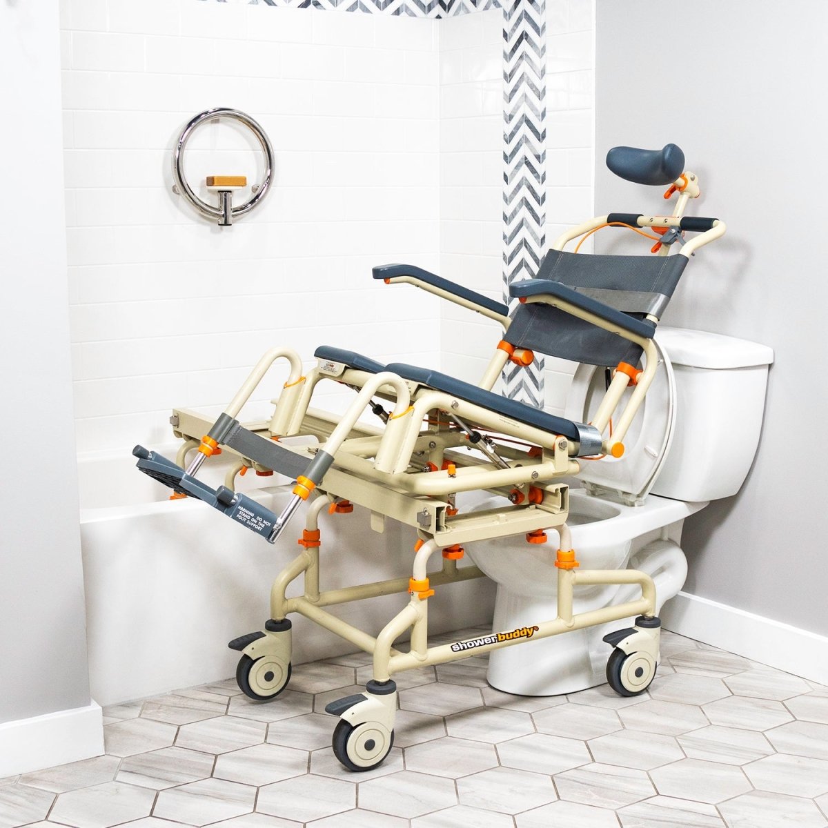 Tub Buddy Shower Chair Over the Bath with Tilt SolutionBased - AskSAMIE: Answers for Accessibility