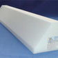 White 42 inch high density foam bed bumper that lies under a fitted sheet along the mattress edge to keep legs from drifting out of bed