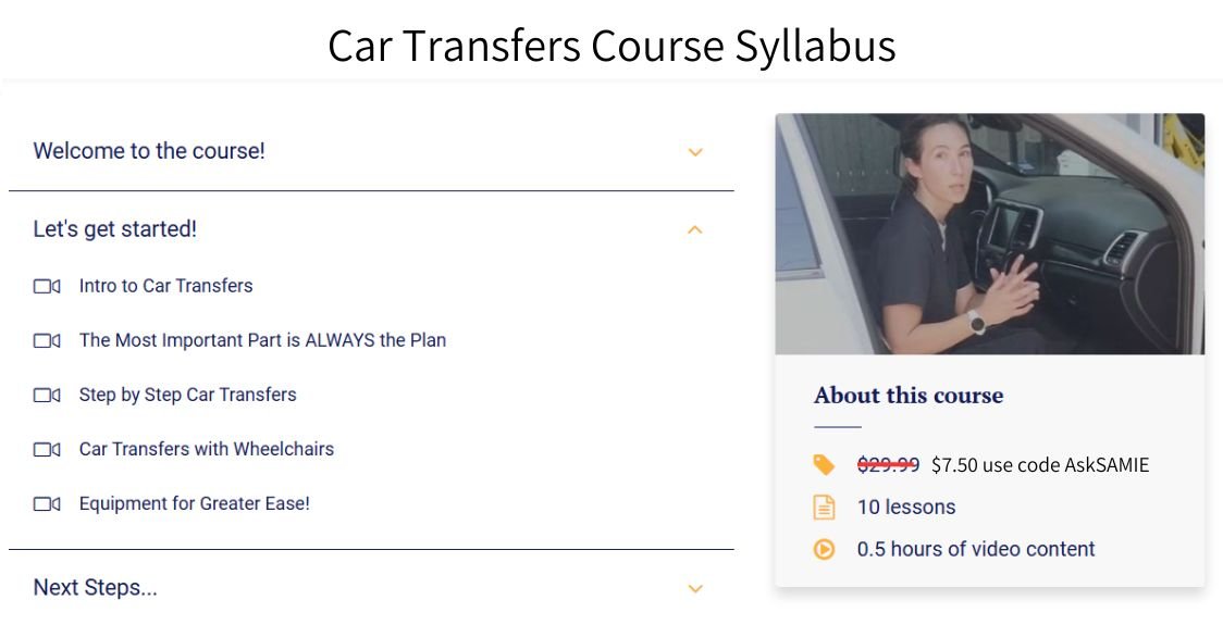 Video Training: Car transfers Higher Standards Caregiver Training - AskSAMIE: Answers for Accessibility