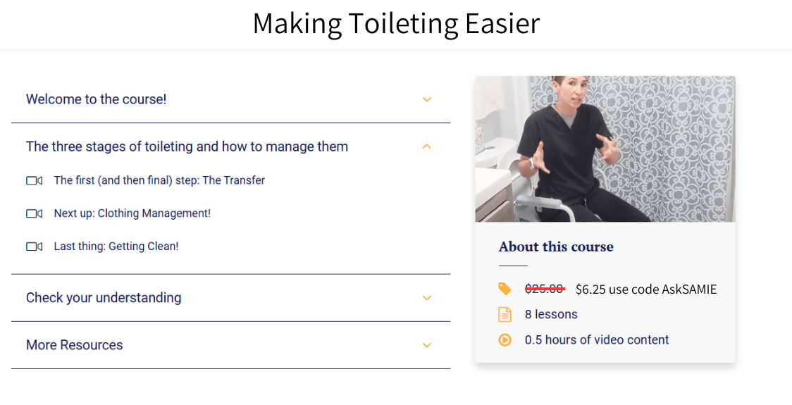Video Training: Making Toileting Easier Higher Standards Caregiver Training - AskSAMIE: Answers for Accessibility