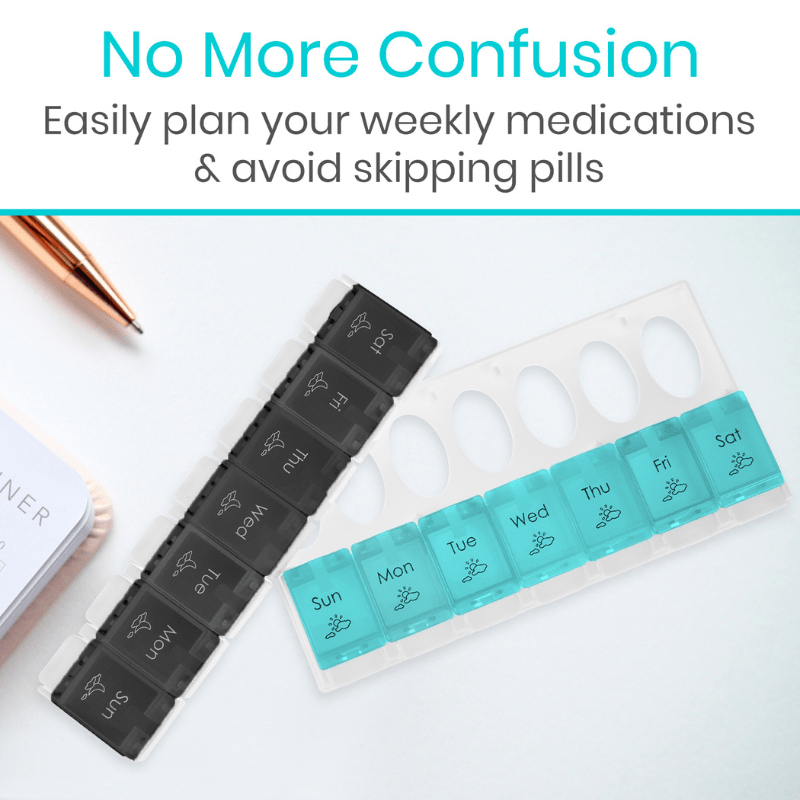 Weekly AM/PM Push Button Pill Planner Vive Health - AskSAMIE: Answers for Accessibility
