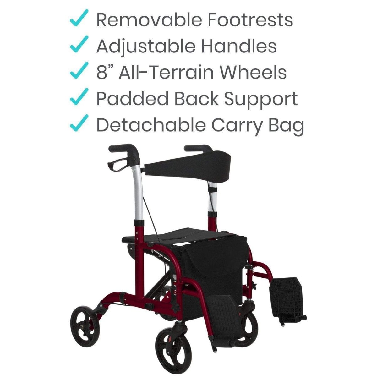 Wheelchair Rollator Combo Vive Health - AskSAMIE: Answers for Accessibility