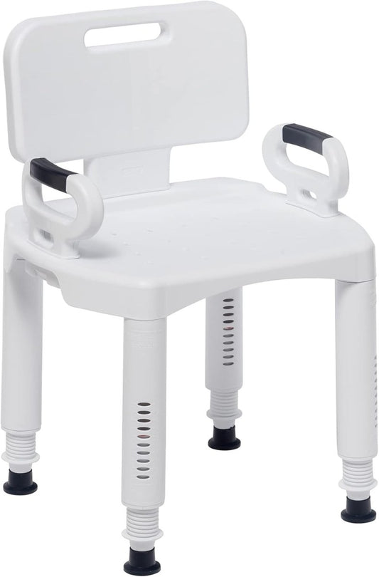 Wide and Flat Seat Shower Chair w/ Back & Arms AskSAMIE: Answers for Caregiving - AskSAMIE: Answers for Accessibility