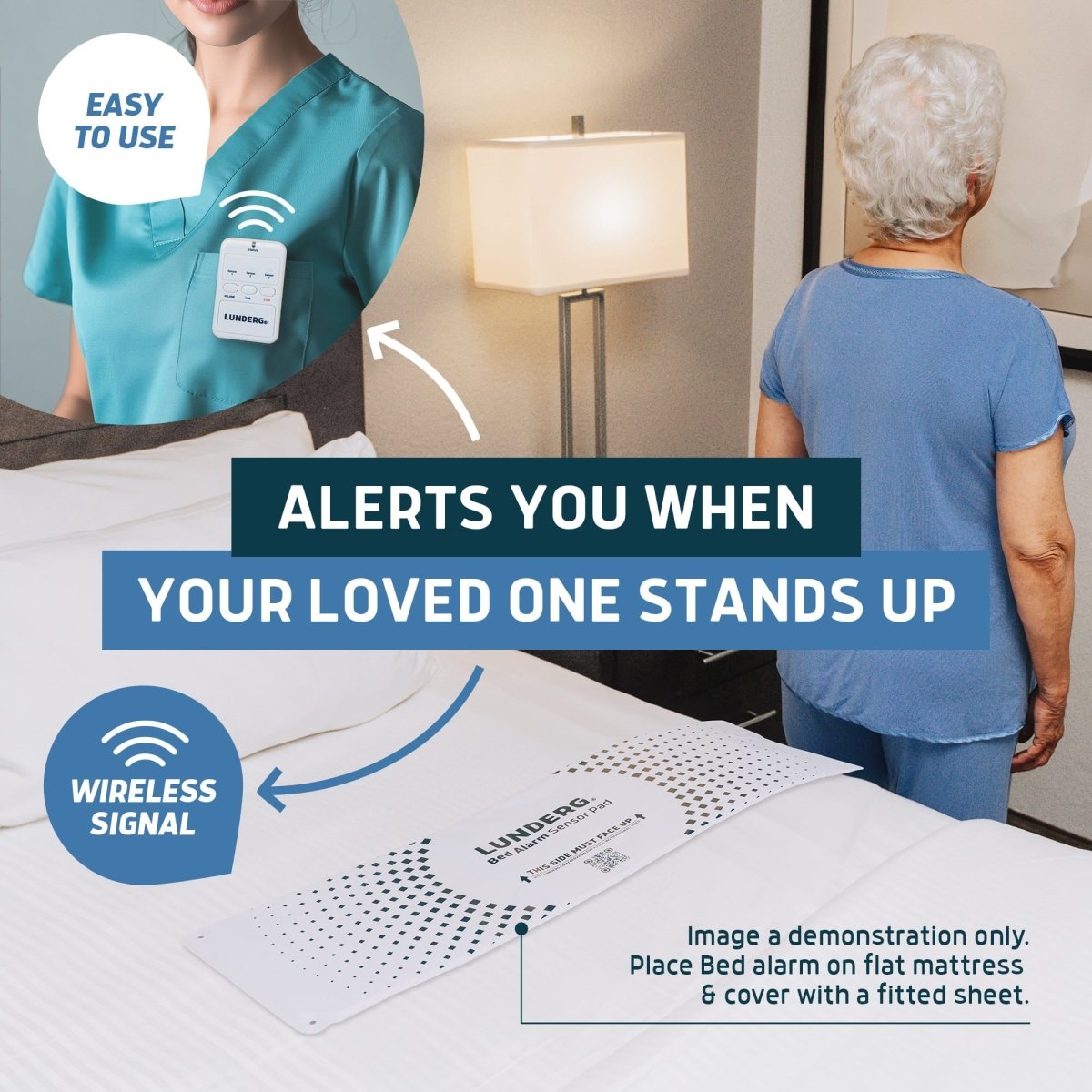 Wireless Bed Alarm for Elderly – Fall Prevention Bed Exit Sensor Lunderg - AskSAMIE: Answers for Accessibility