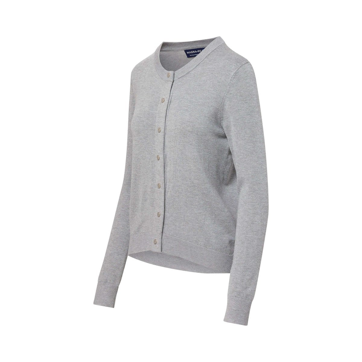 Women's Grey Adaptive Magnetic Front Knit Cardigan Sweater by MagnaReady® MagnaReady - AskSAMIE: Answers for Accessibility