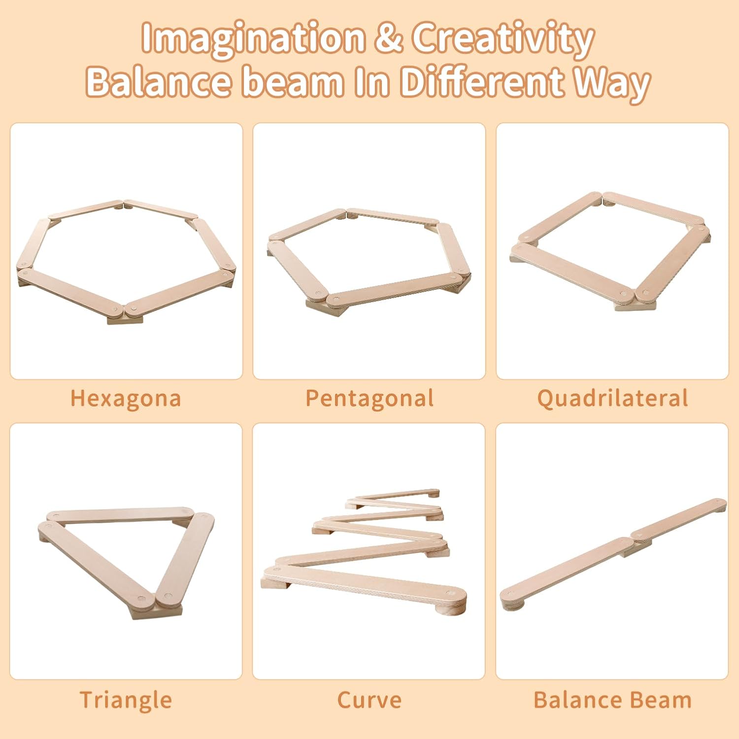 Various configurations of Balance Beam Wooden Stepping stones from AskSAMIE