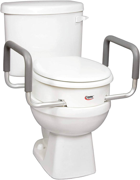 Bolted Toilet Seat Riser with Arms - Round